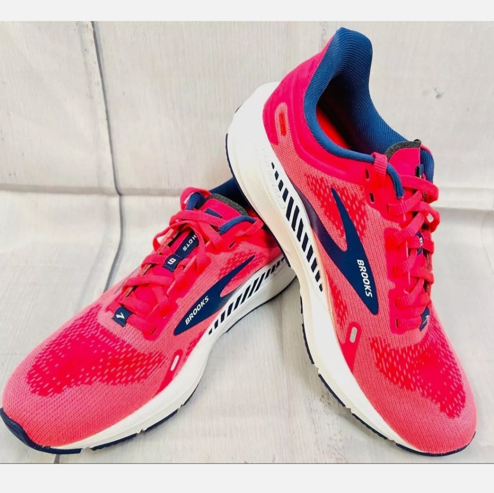 Brooks Neon Fuschia  and Navy Athletic Shoes
